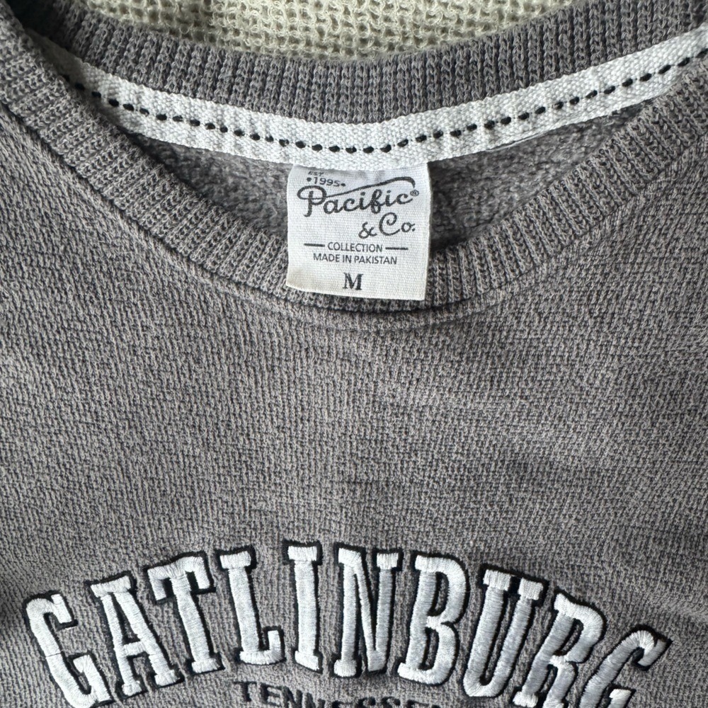 Pacific & Co Gray Gatlinburg Tennessee Bear Graphic Crewneck Sweatshirt Medium - Picture 2 of 4